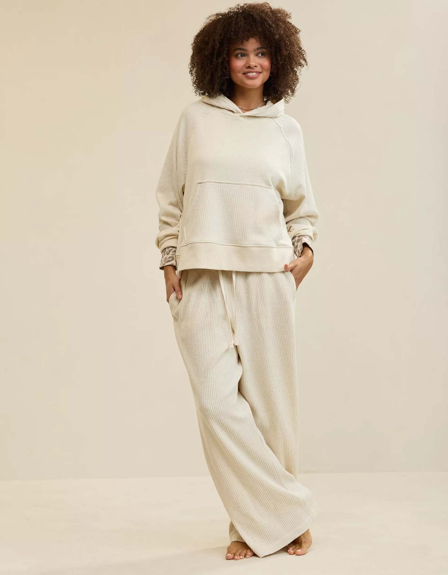 Essential Waffle Hoodie & Trouser Set-OSI