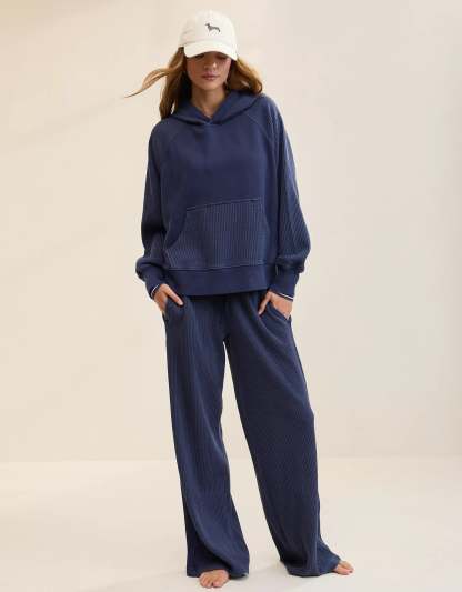 Essential Waffle Hoodie & Trouser Set-OSI