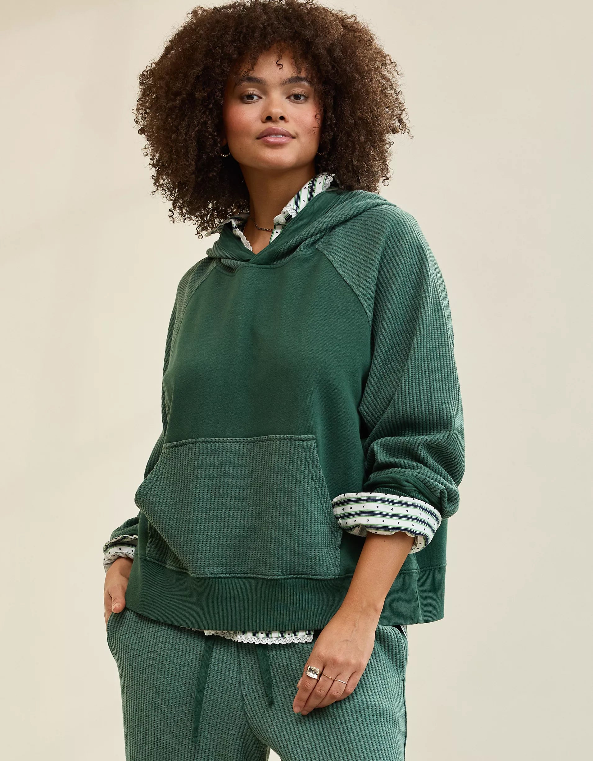 Essential Waffle Hoodie & Trouser Set-OSI