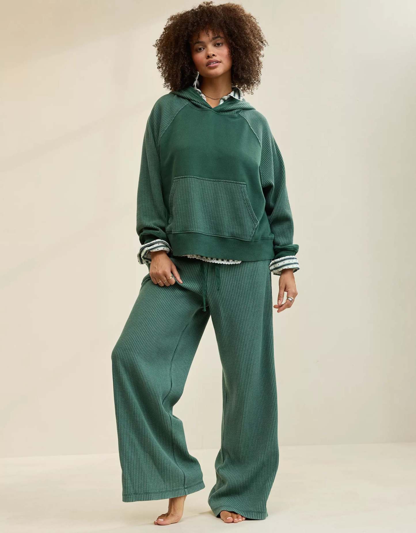 Essential Waffle Hoodie & Trouser Set-OSI