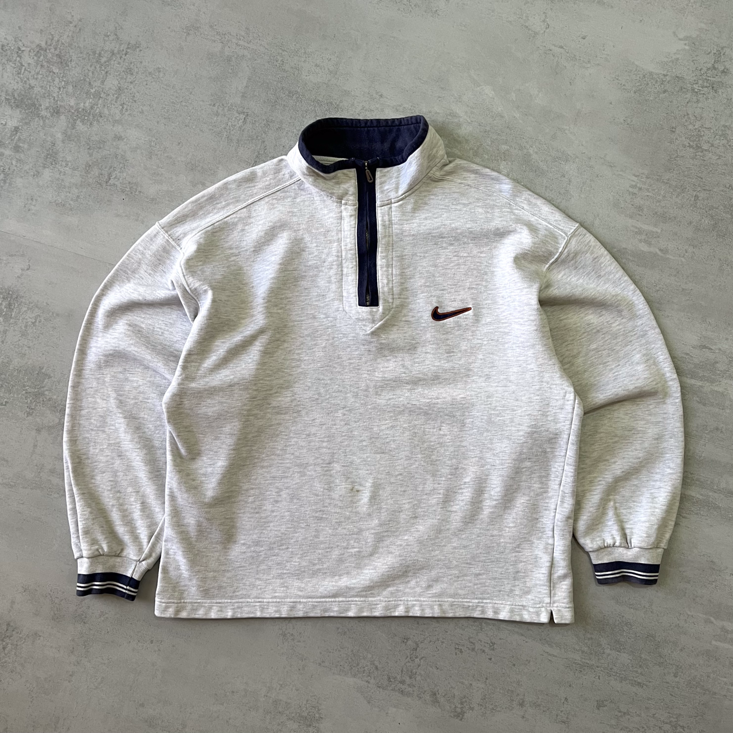 1990s 1/4 zip heavyweight embroidered sweatshirt-OSI