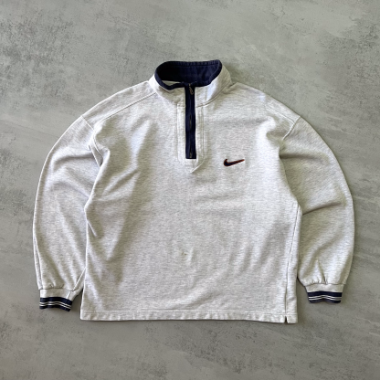 1990s 1/4 zip heavyweight embroidered sweatshirt-OSI