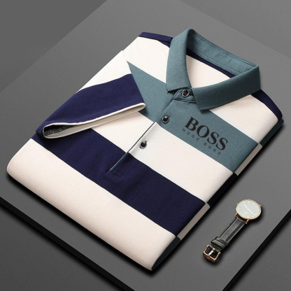 Men's high-end striped cotton T-shirt-OSI