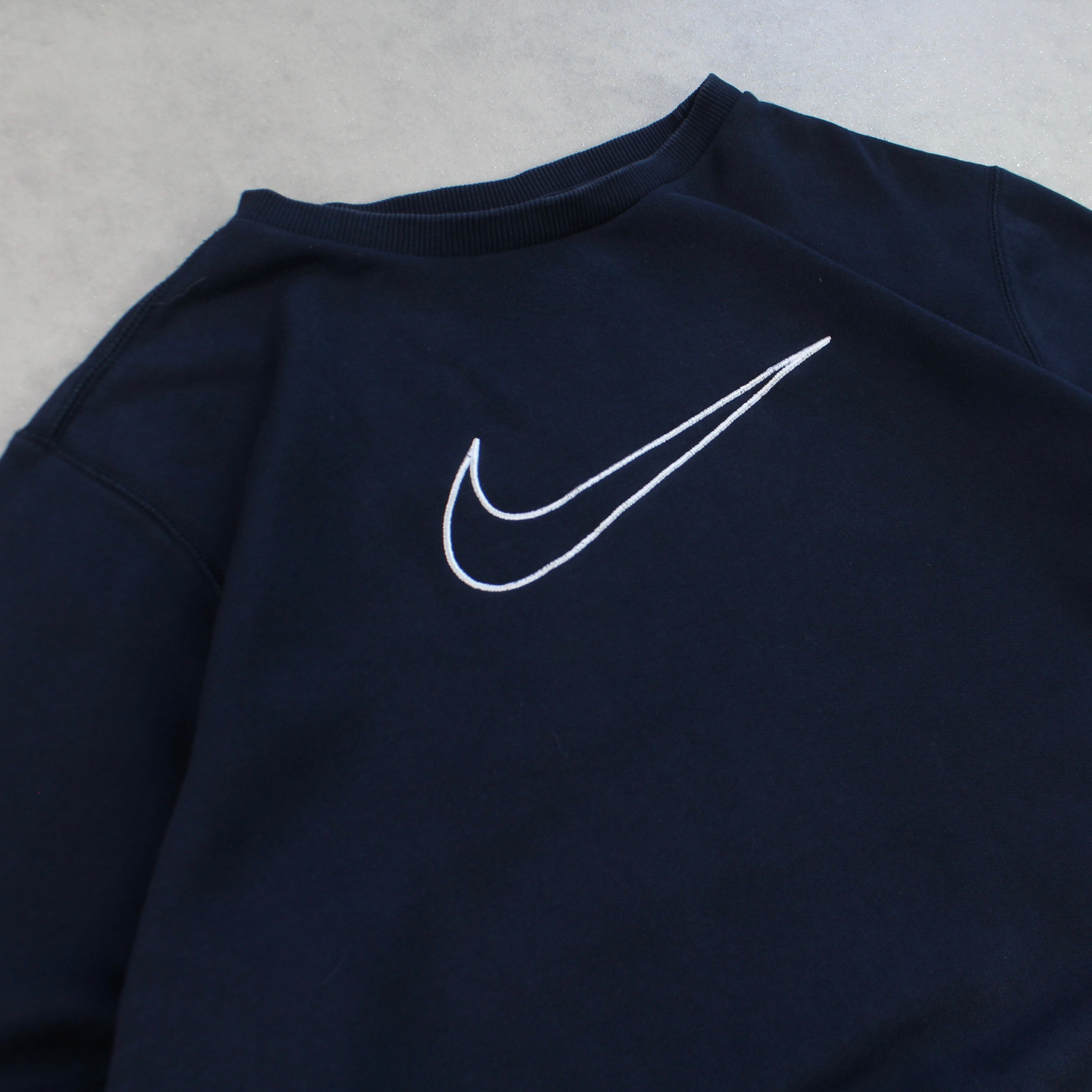RARE 2000s  Swoosh Sweatshirt Navy-OSI