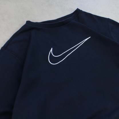 RARE 2000s  Swoosh Sweatshirt Navy-OSI