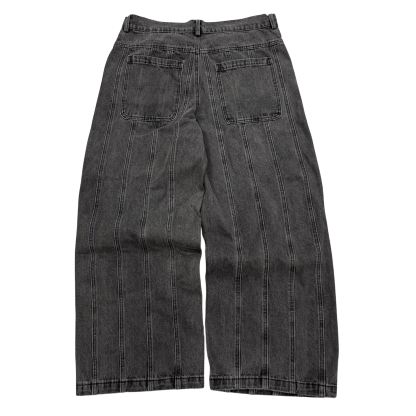 STRIPED STONEWASHED JEANS-OSI