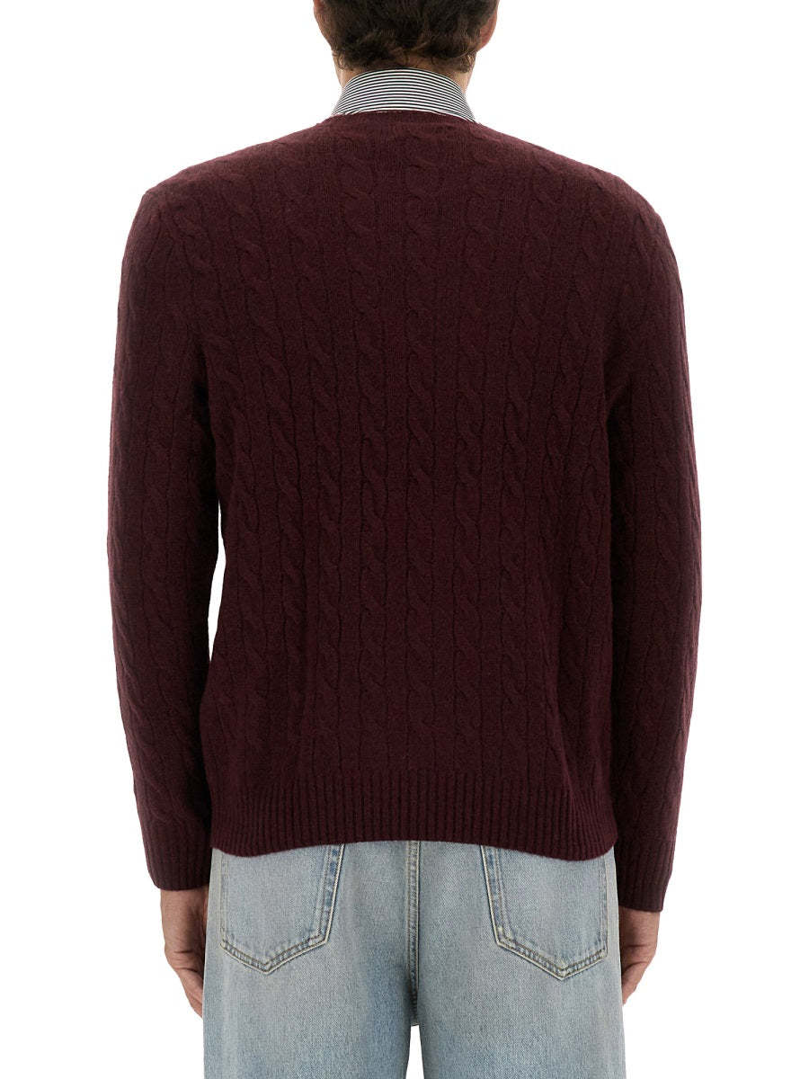 POLO  Men's Wool and Cashmere Cable Knit Sweater-OSI