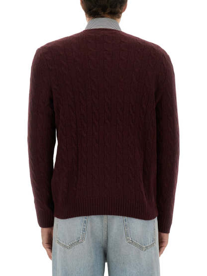 POLO  Men's Wool and Cashmere Cable Knit Sweater-OSI