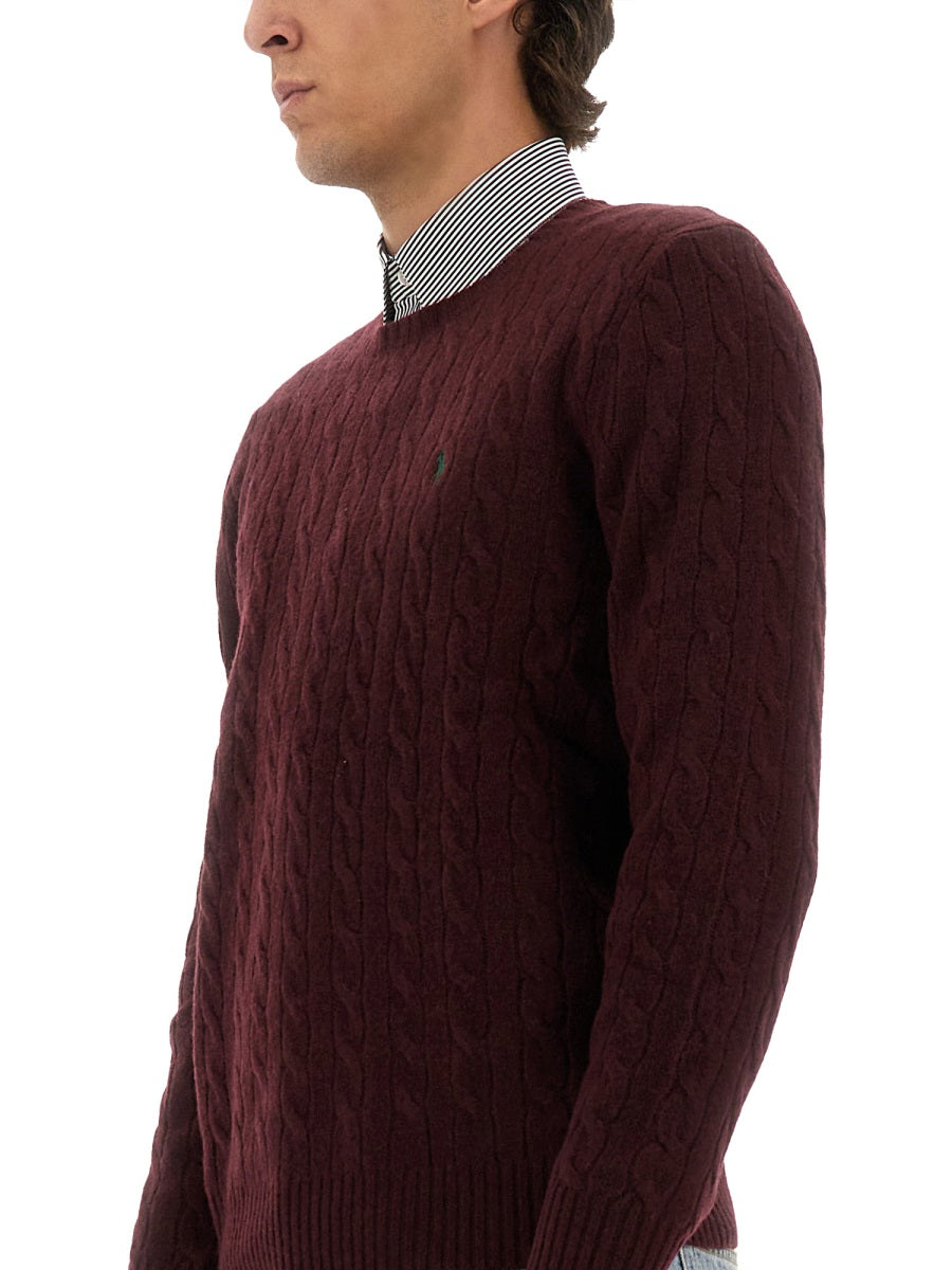 POLO  Men's Wool and Cashmere Cable Knit Sweater-OSI