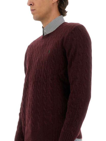 POLO  Men's Wool and Cashmere Cable Knit Sweater-OSI