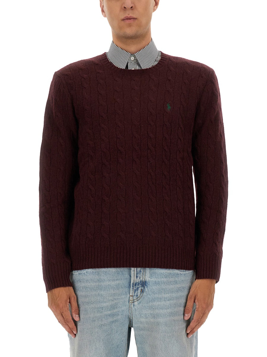 POLO  Men's Wool and Cashmere Cable Knit Sweater-OSI