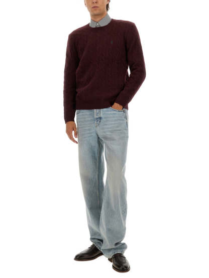 POLO  Men's Wool and Cashmere Cable Knit Sweater-OSI