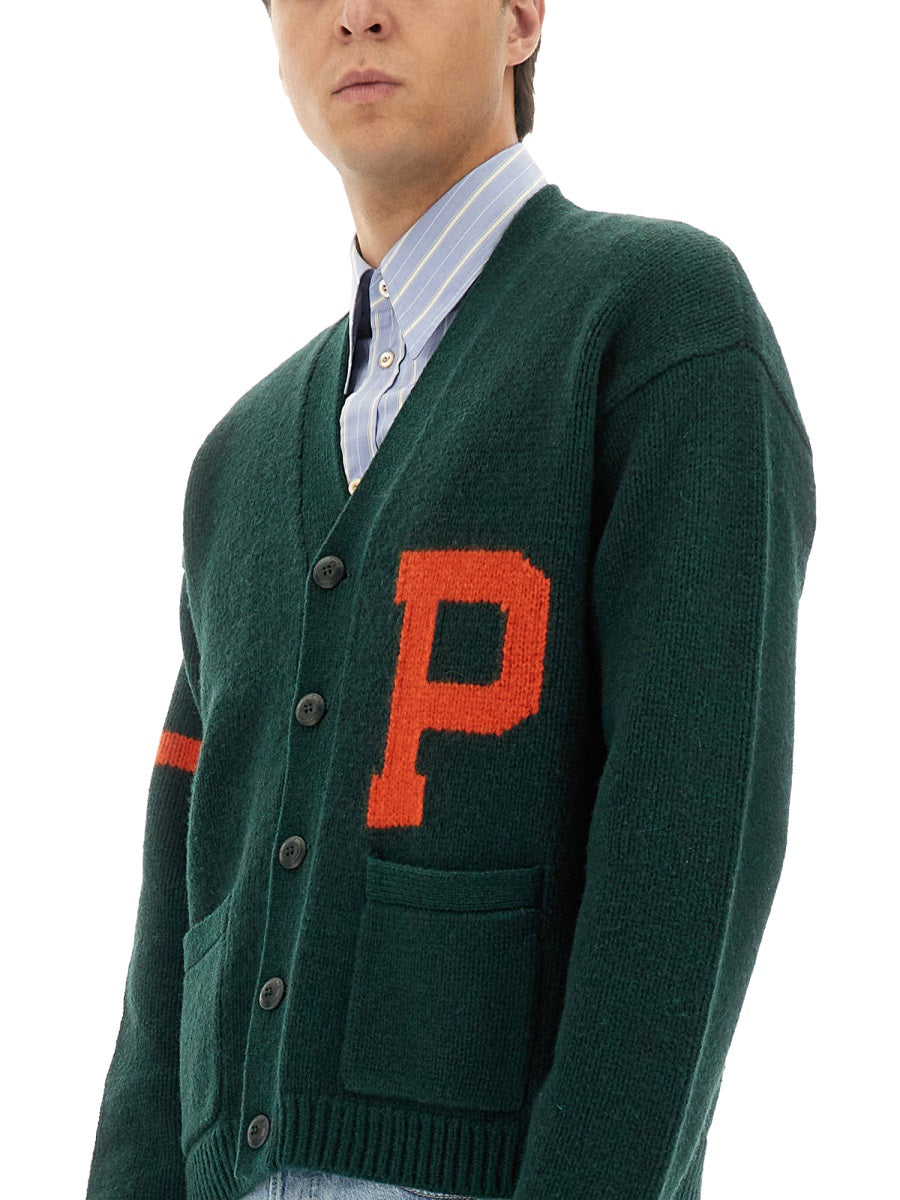 POLO  Men's Cardigan with Maxi Letter-OSI