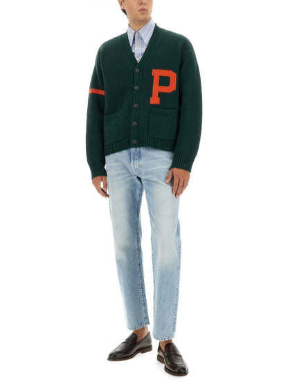POLO  Men's Cardigan with Maxi Letter-OSI