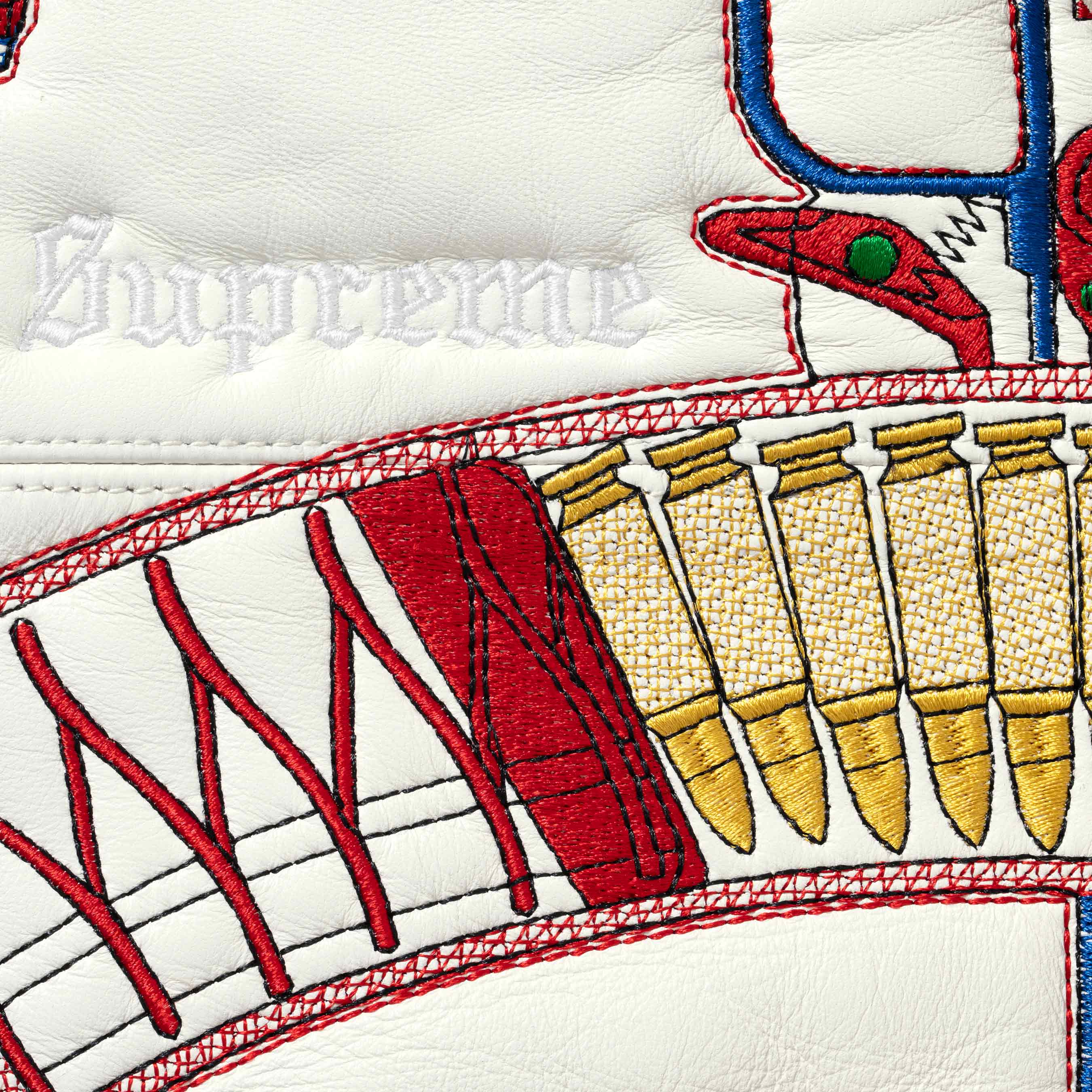 Guns Embroidered Hooded Leather Jacket