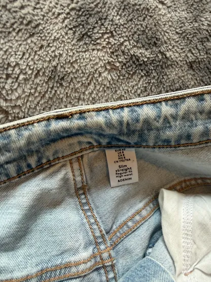 Custom Flared Jeans with Navy Bell Bottoms – One of a Kind – Size M