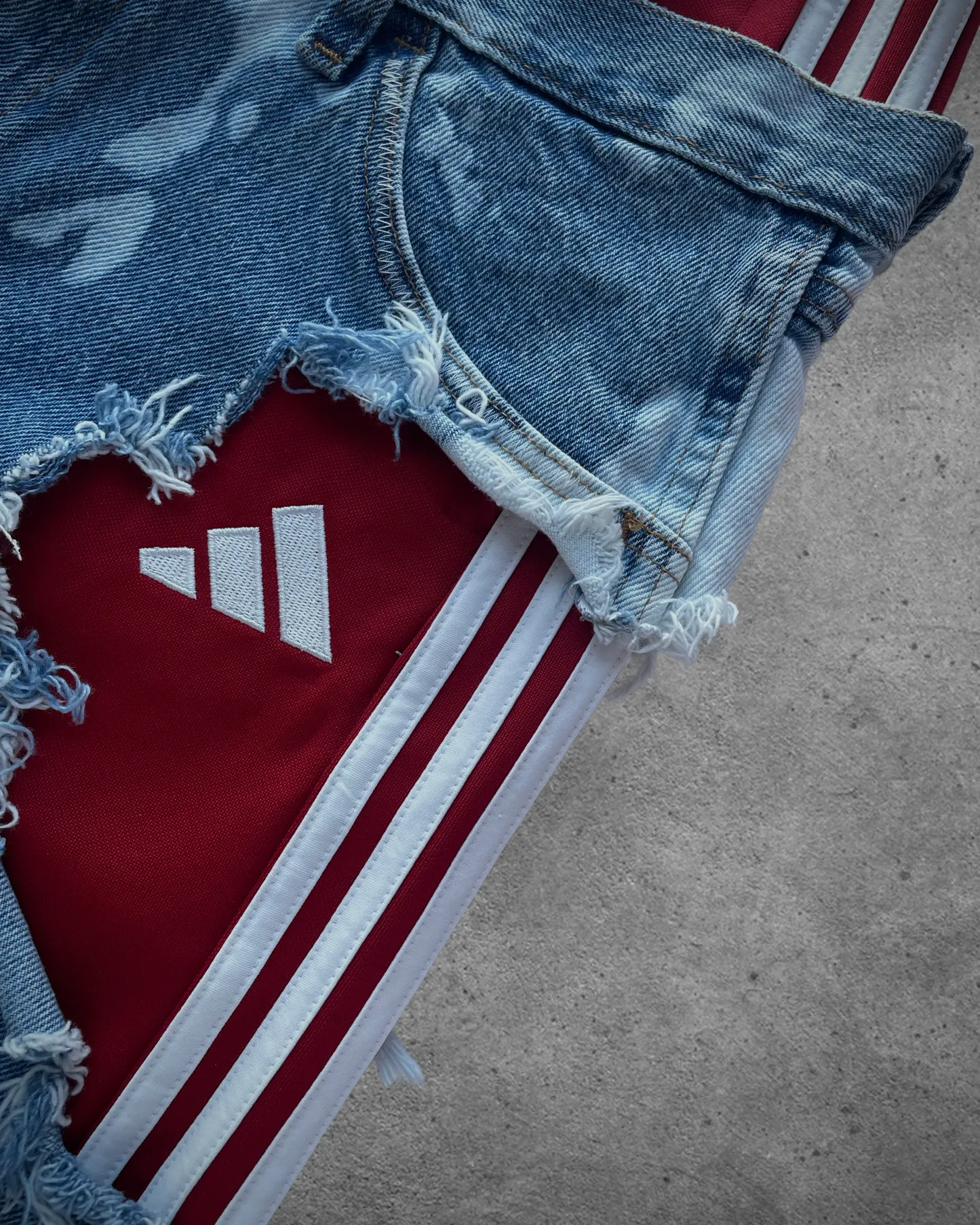 Adi red bleached bootcut