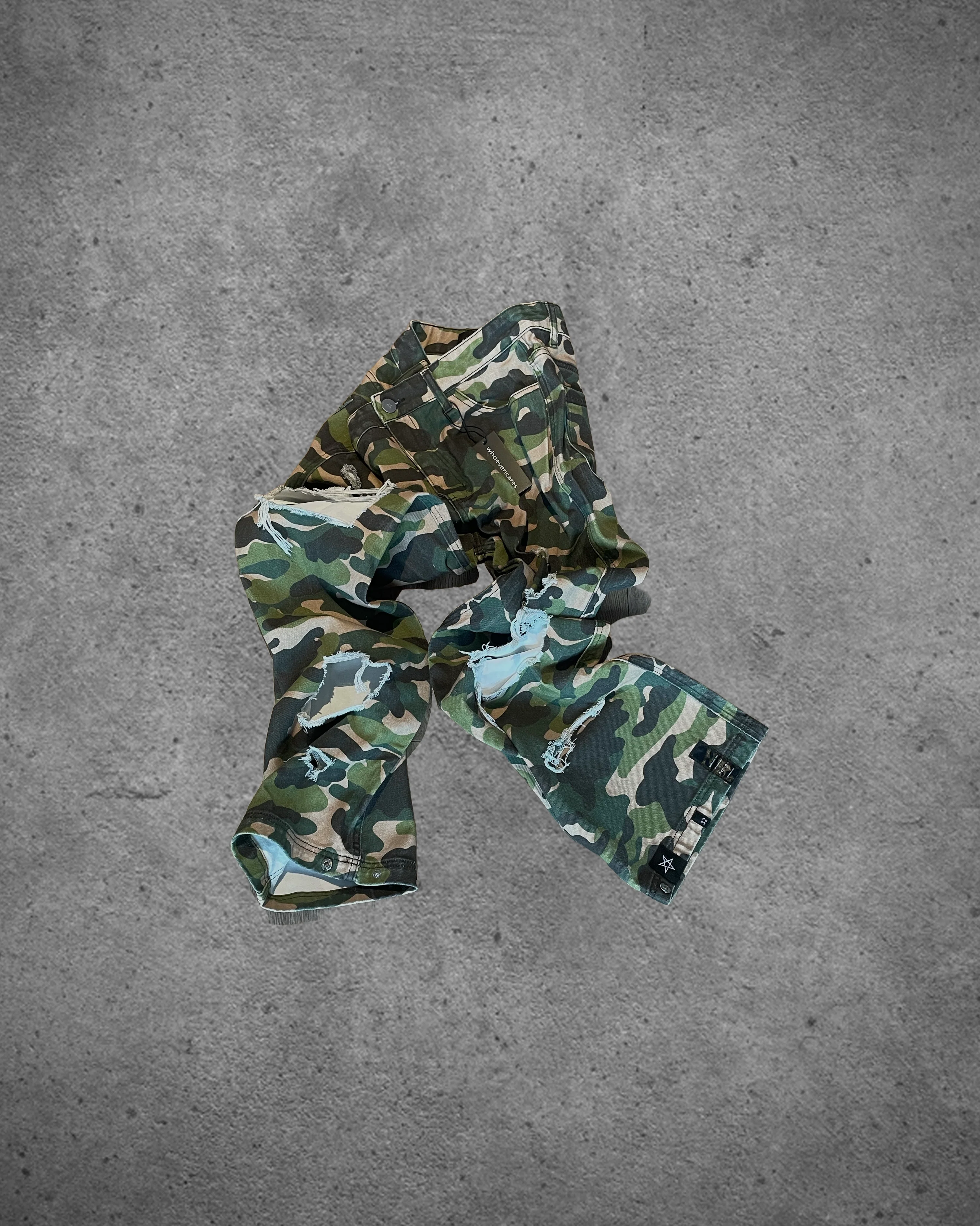 Camo denim green