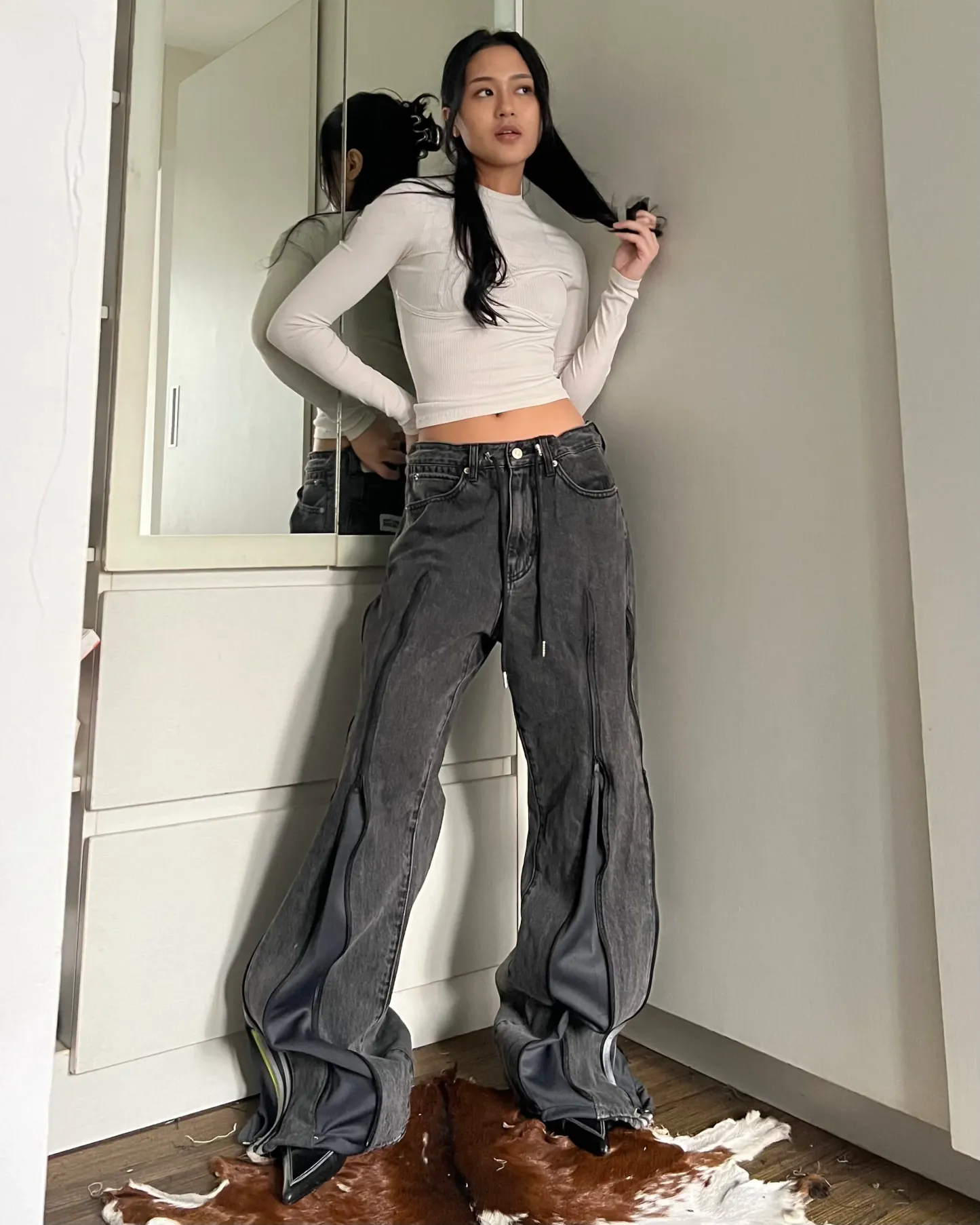 [BIG SIZE] Zipper Pants 070
