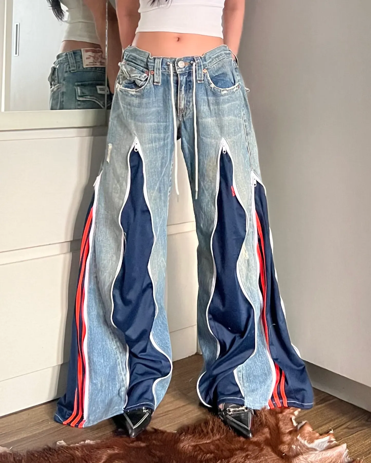 [BIG SIZE] Zipper Pants 093