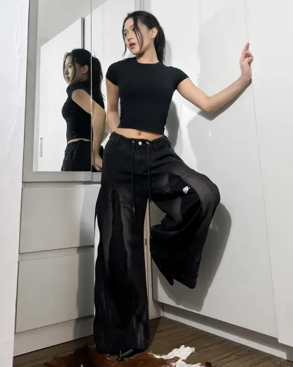 [BIG SIZE] Zipper Pants 0136