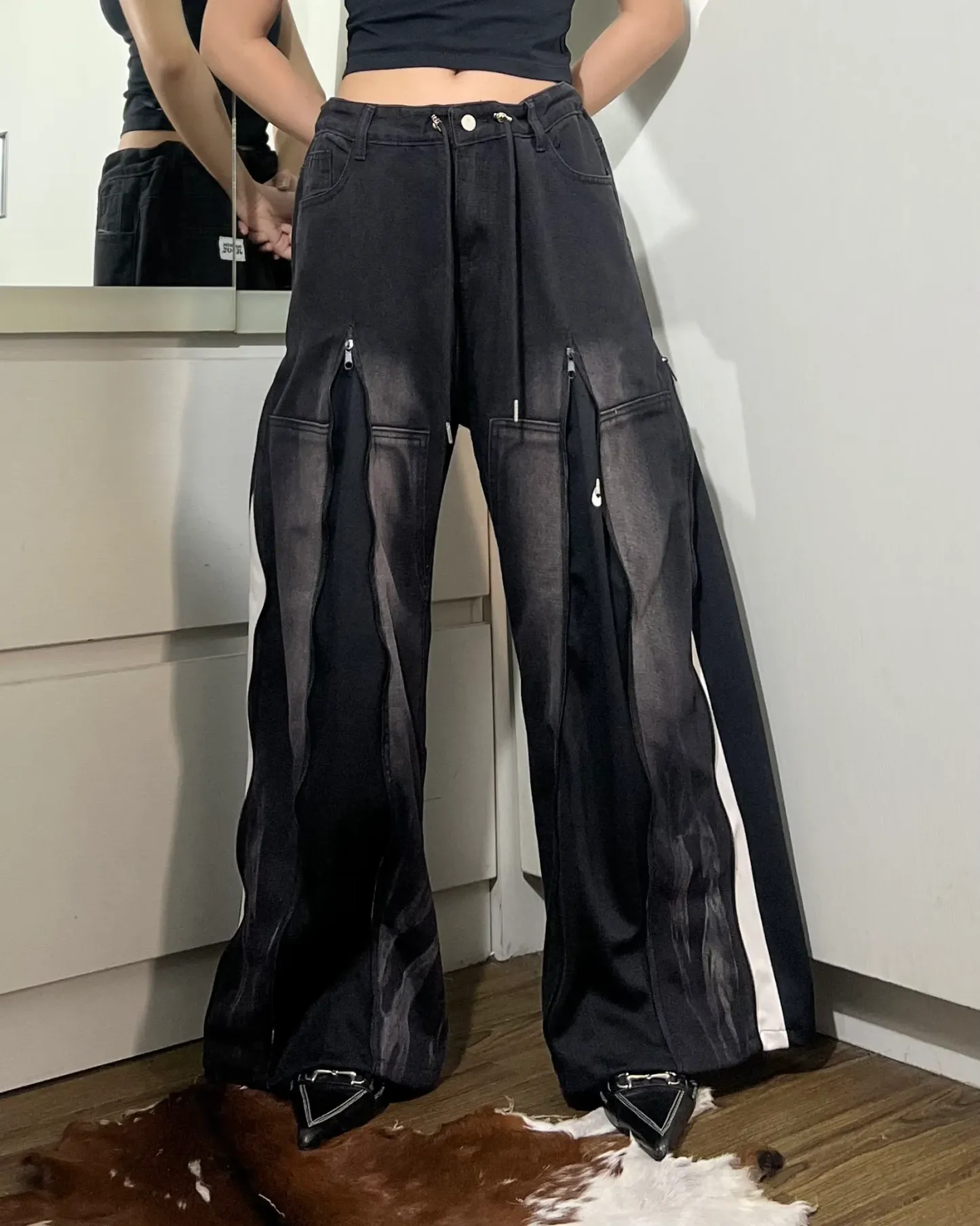 [BIG SIZE] Zipper Pants 0136