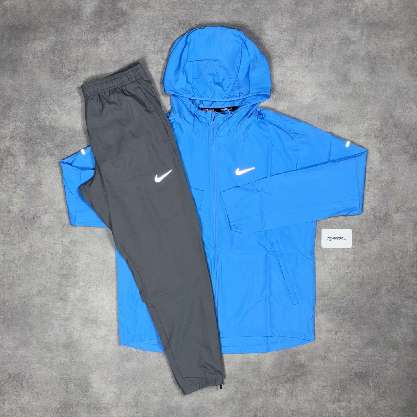 Repel Miler Jacket University Blue & Grey/Black Woven Challenger Bottom Set-OSI
