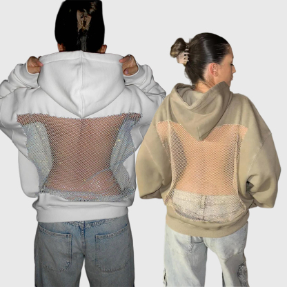 Backstage Crystal-Mesh Hoodie-OSI
