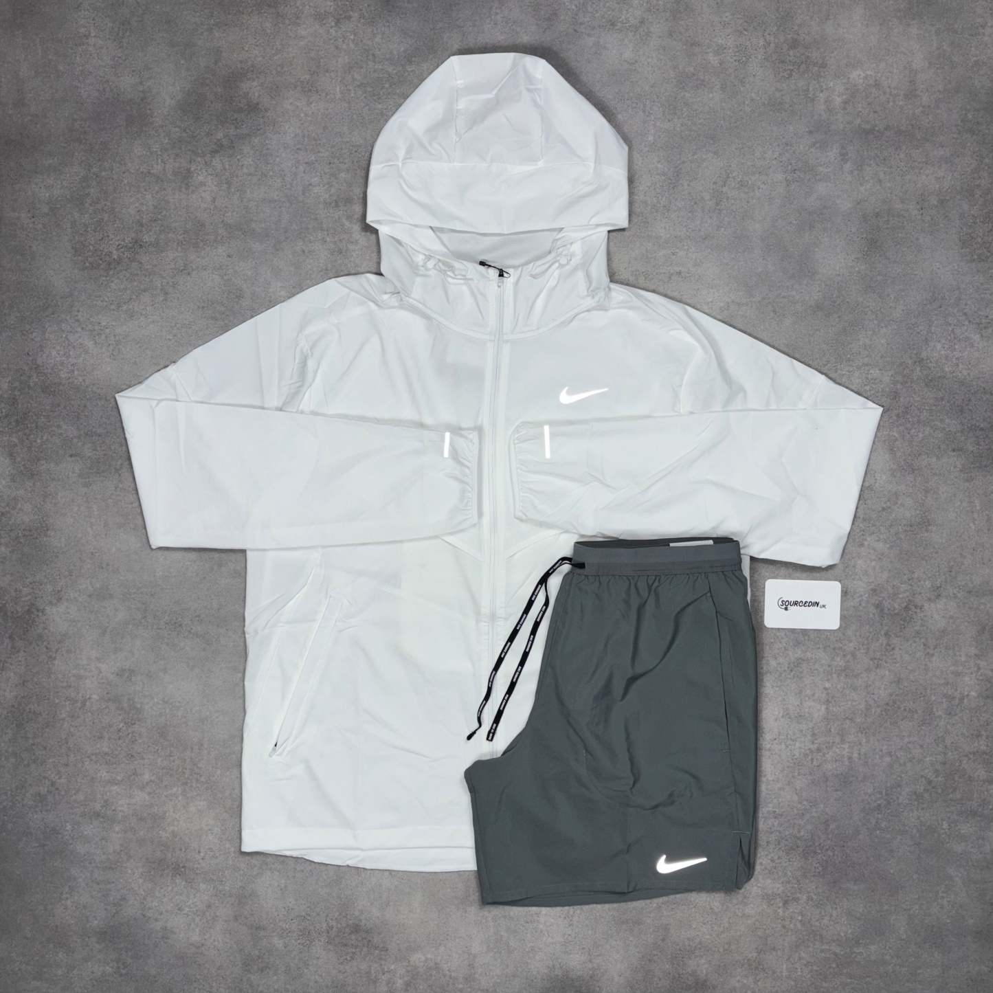 Uv Windrunner Jacket Ice White & Black/Grey 7” Flex Stride Short Set-OSI