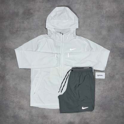 Uv Windrunner Jacket Ice White & Black/Grey 7” Flex Stride Short Set-OSI