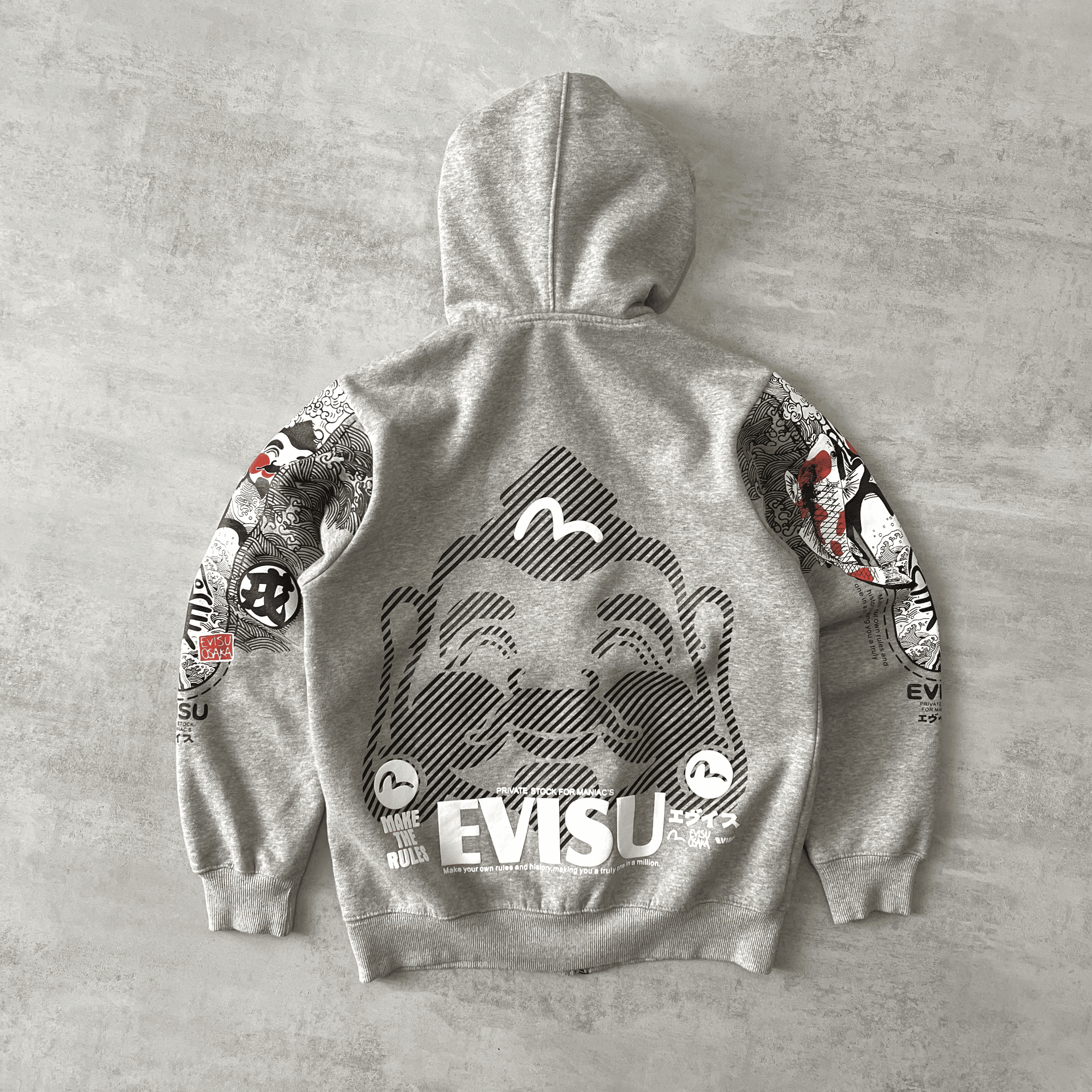 RARE 1990s zip heavyweight emboredired hoodie-OSI