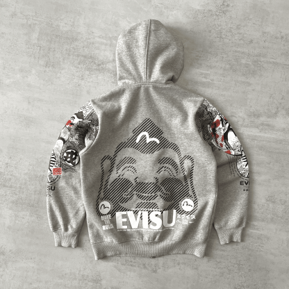 RARE 1990s zip heavyweight emboredired hoodie-OSI
