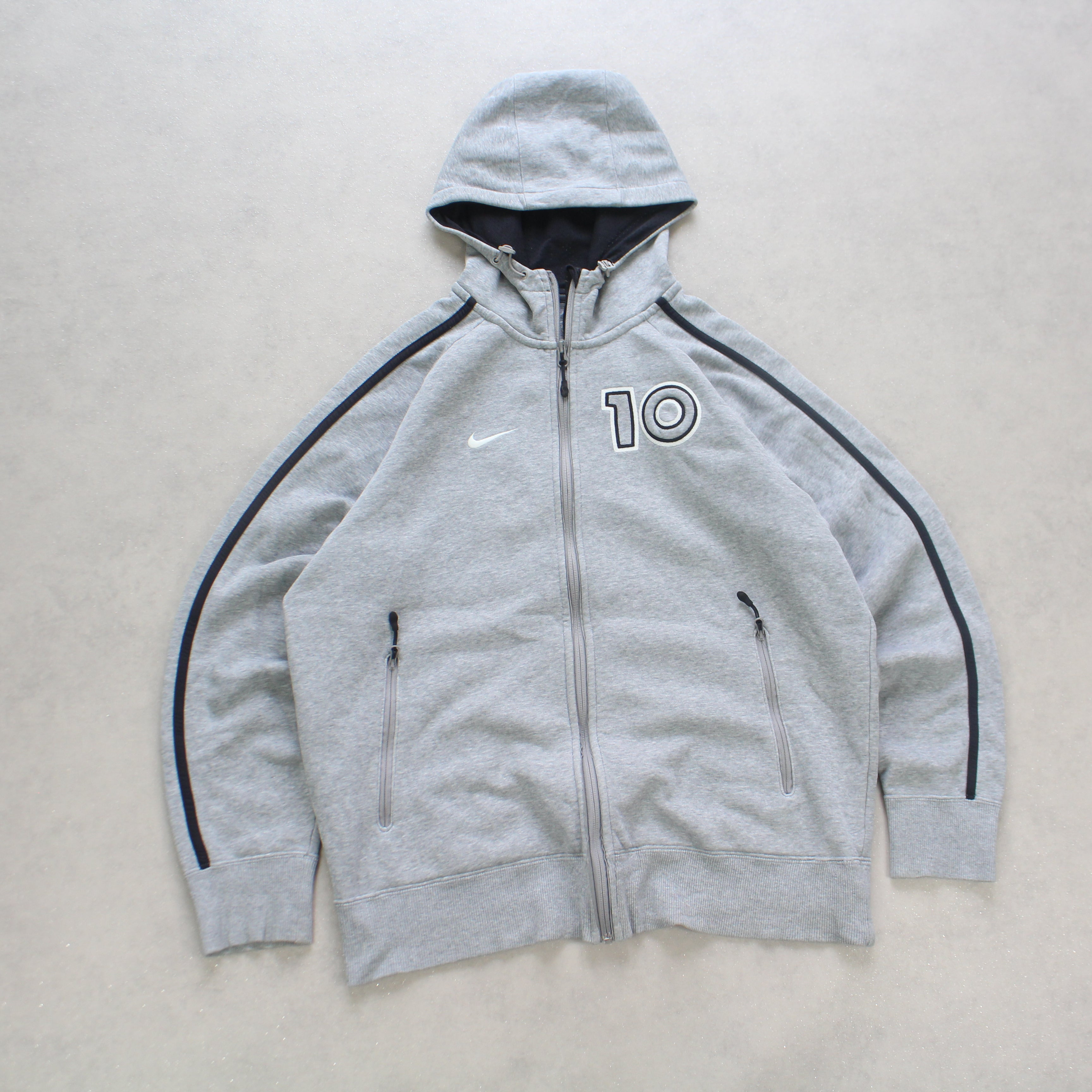 SUPER RARE 2000s  Zip Up Hoodie Grey-OSI