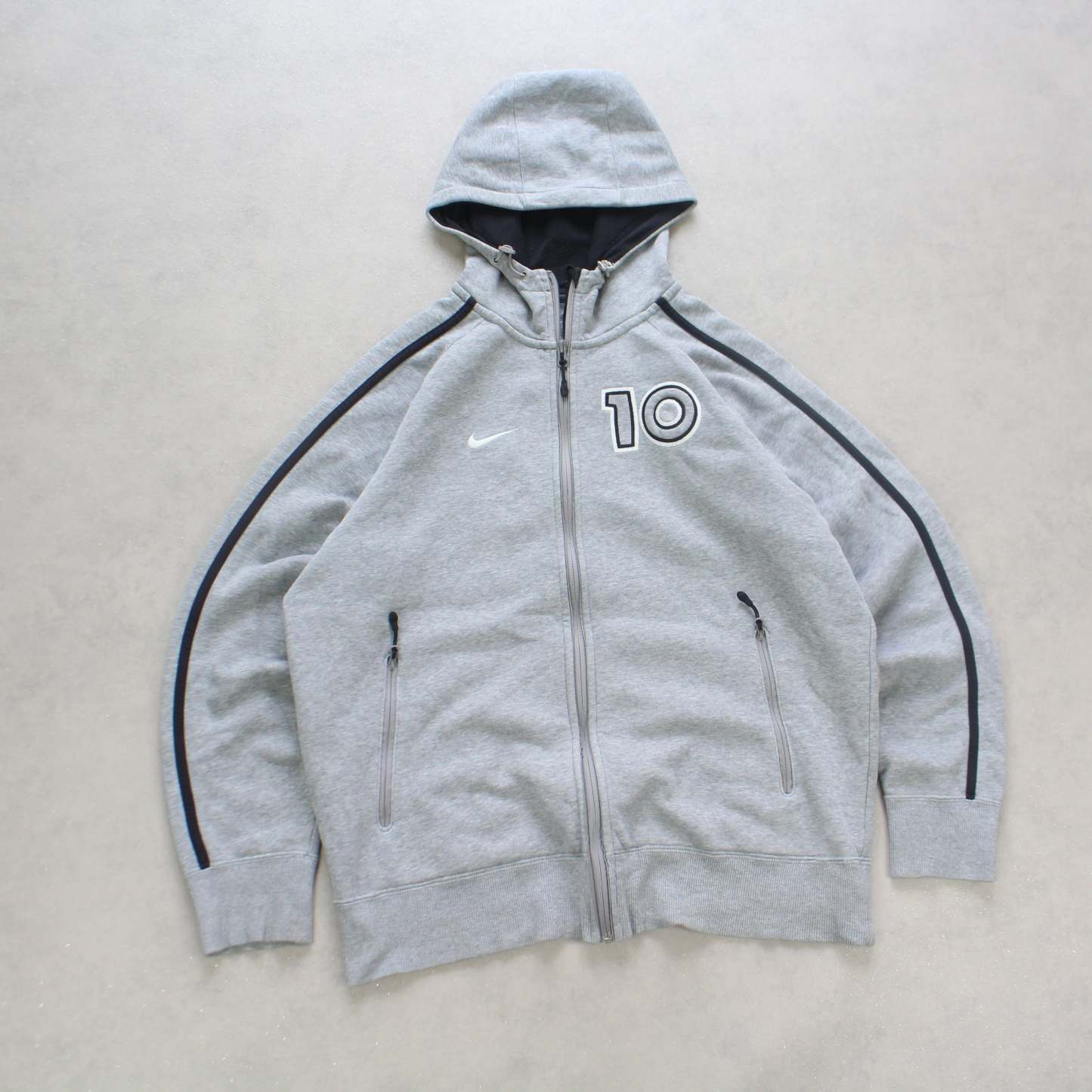 SUPER RARE 2000s  Zip Up Hoodie Grey-OSI