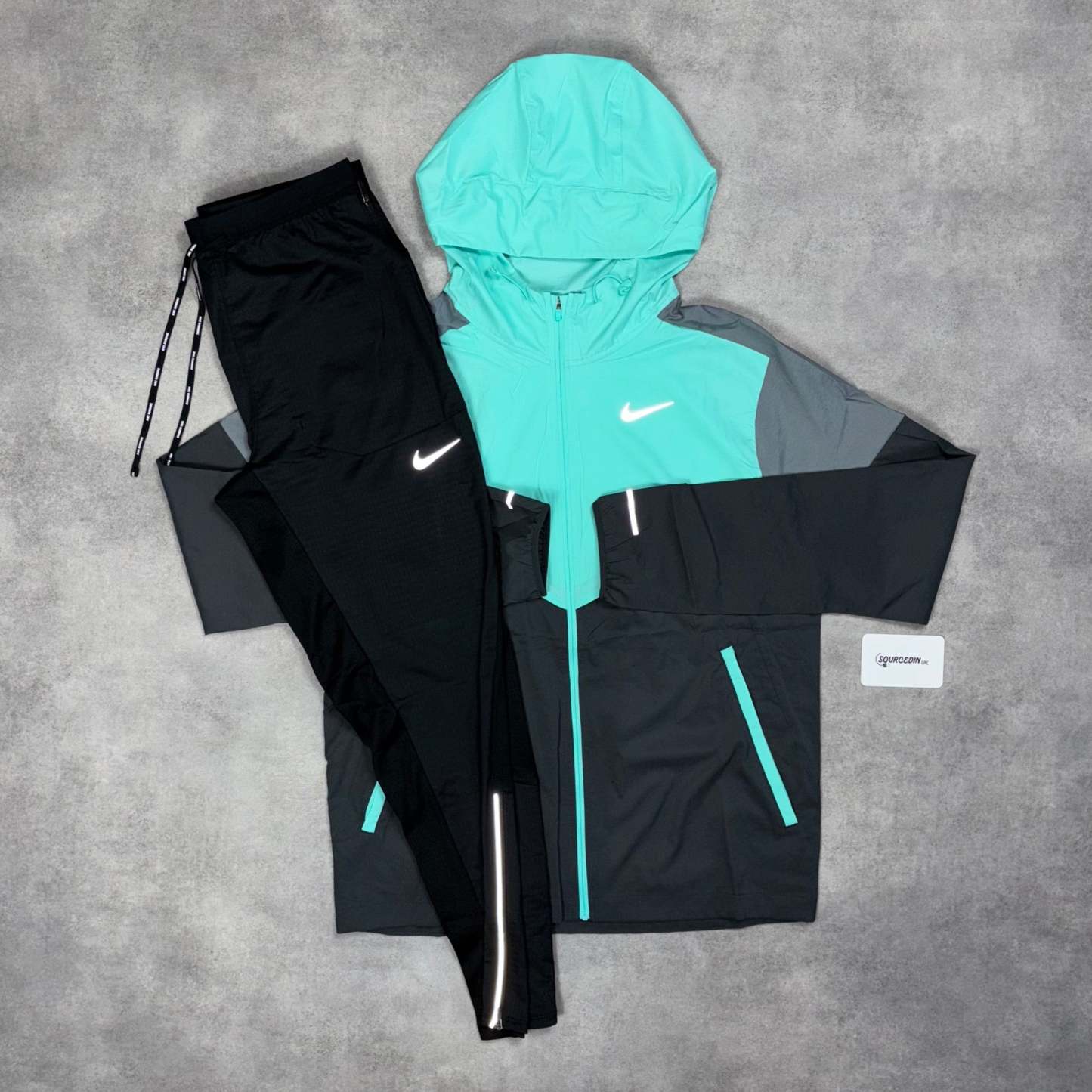 Uv Windrunner Jacket Mint Green & Black Phenom Bottoms Set-OSI