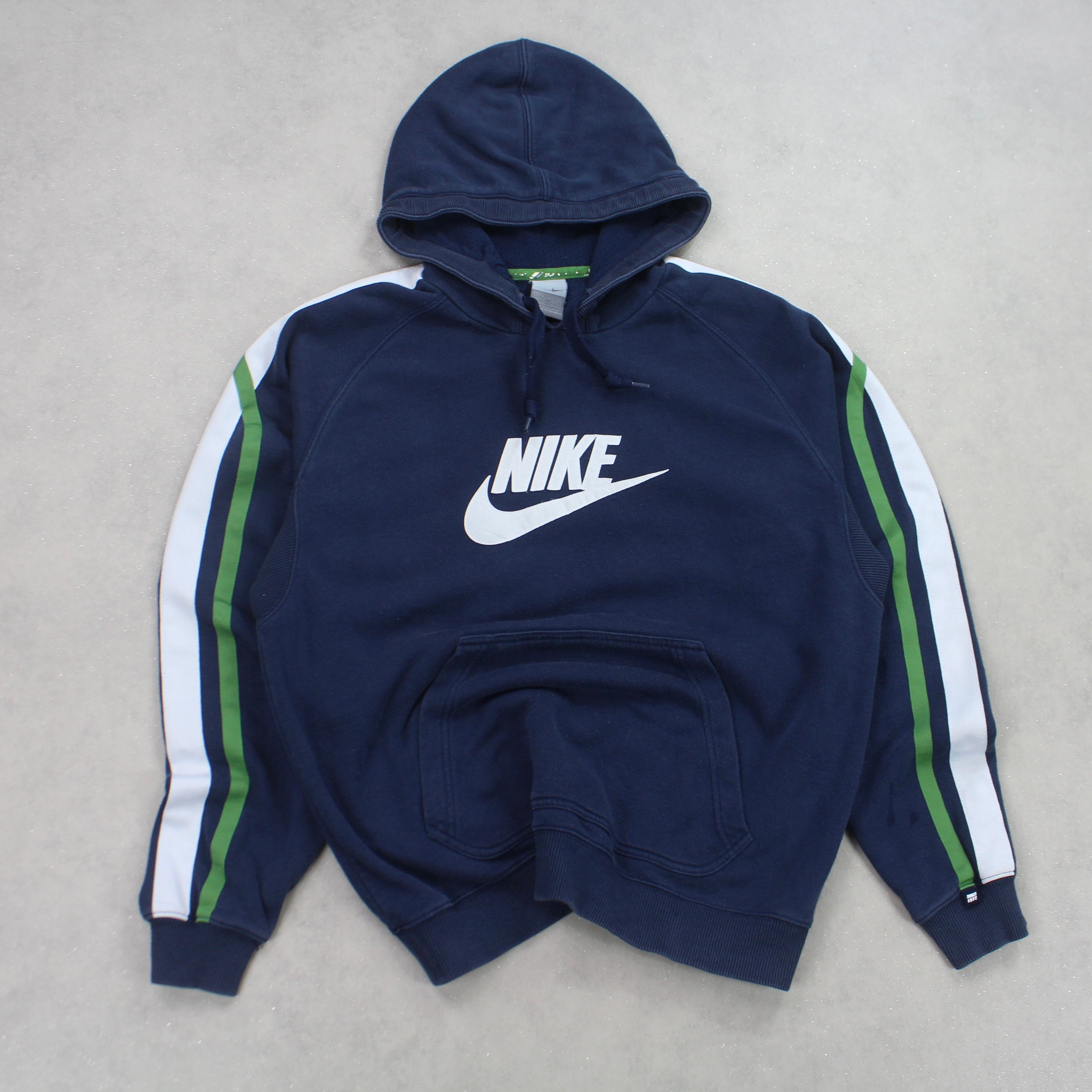 RARE 2000s   Spell Out Hoodie Navy-OSI