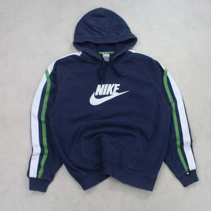 RARE 2000s   Spell Out Hoodie Navy-OSI