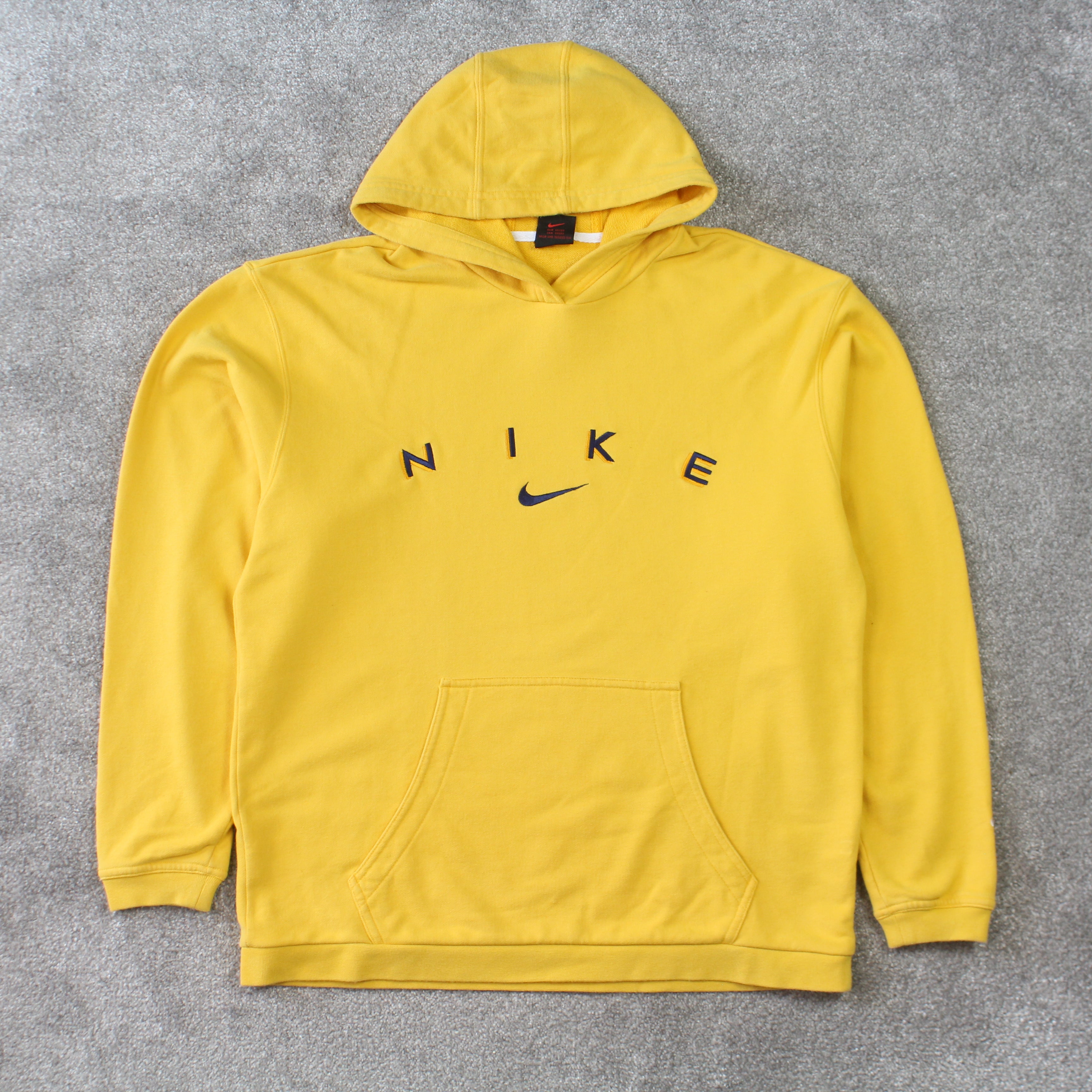 RARE 1990s  Spell Out Hoodie Yellow-OSI