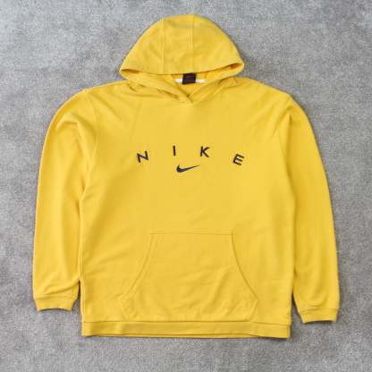 RARE 1990s  Spell Out Hoodie Yellow-OSI