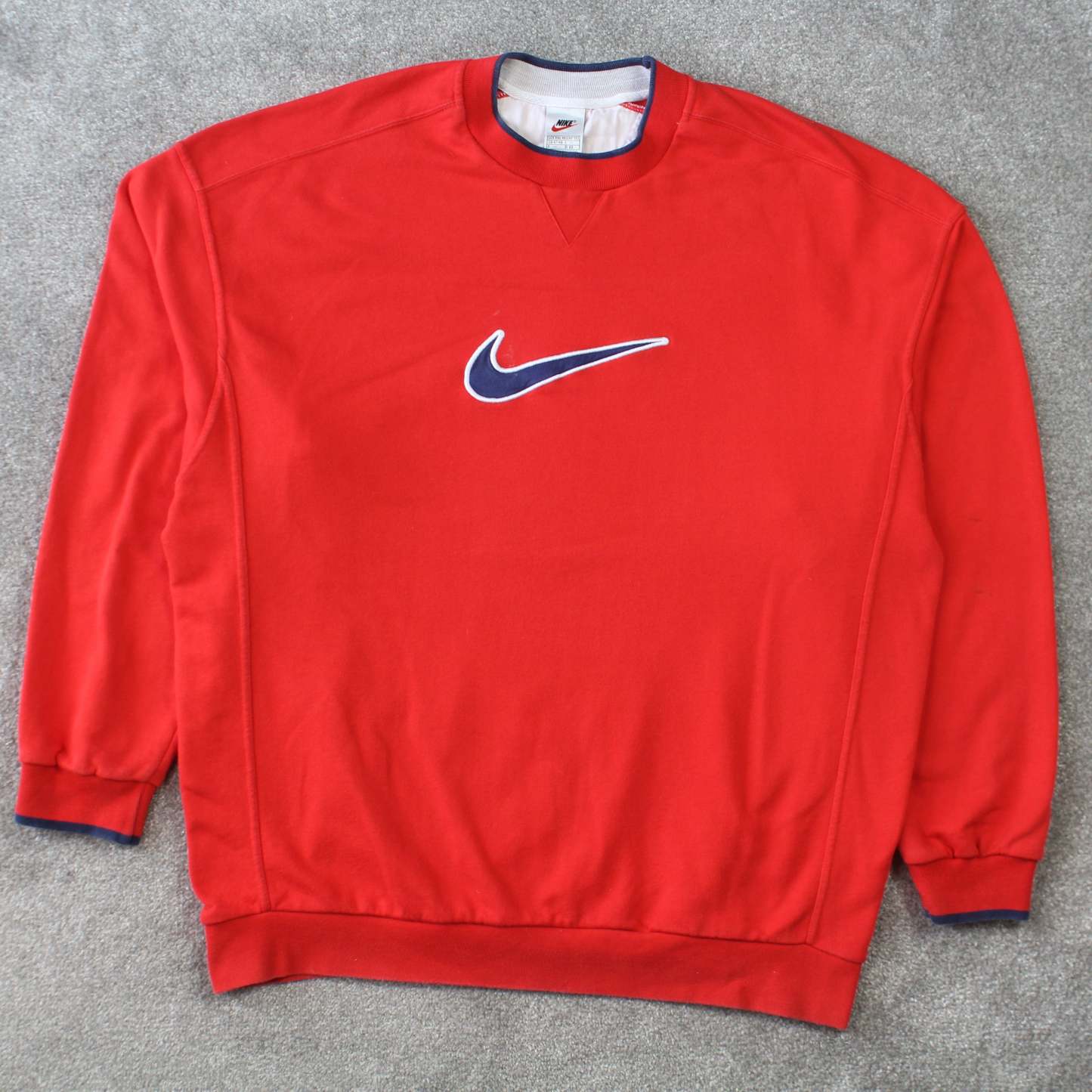 RARE 1990s  Swoosh Sweatshirt Red-OSI
