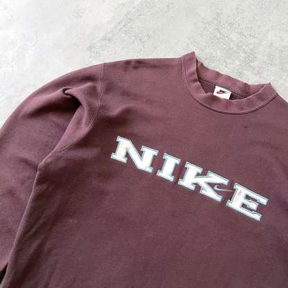 RARE 1990s heavyweight embroidered BROWN sweatshirt-OSI
