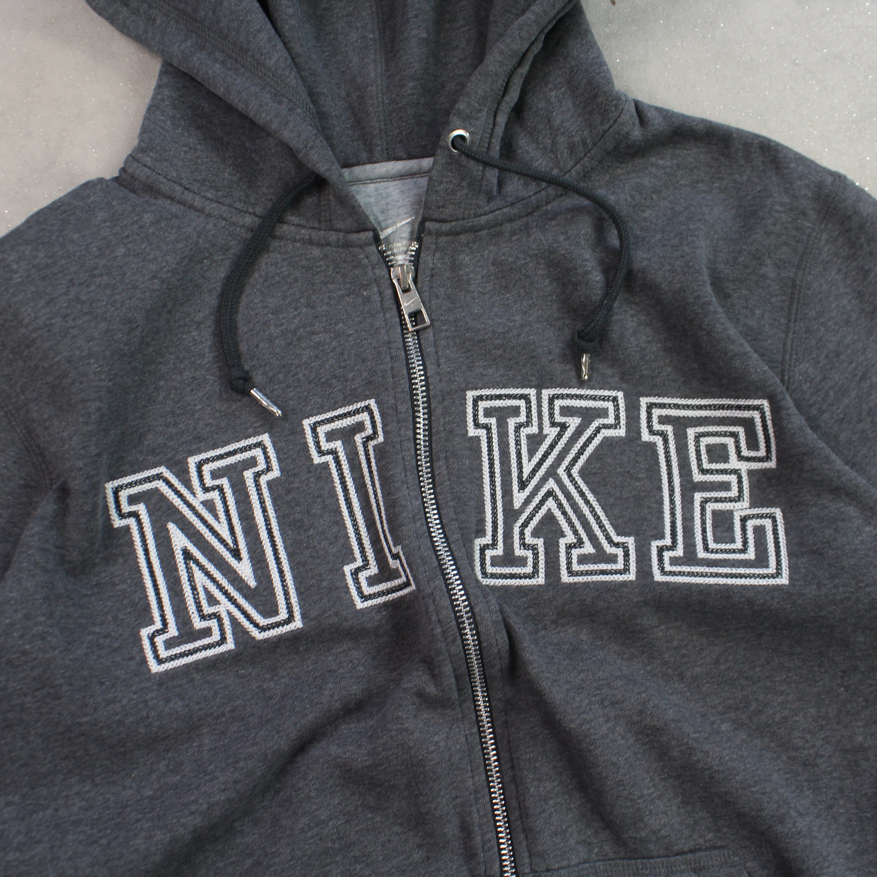 RARE 2000s  Zip Up Hoodie Grey-OSI