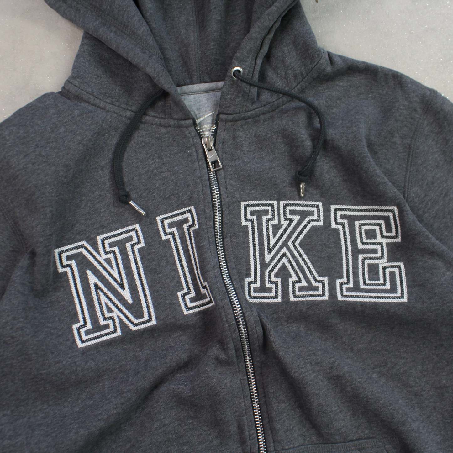 RARE 2000s  Zip Up Hoodie Grey-OSI