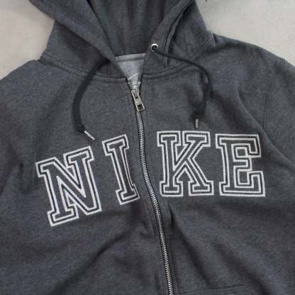 RARE 2000s  Zip Up Hoodie Grey-OSI