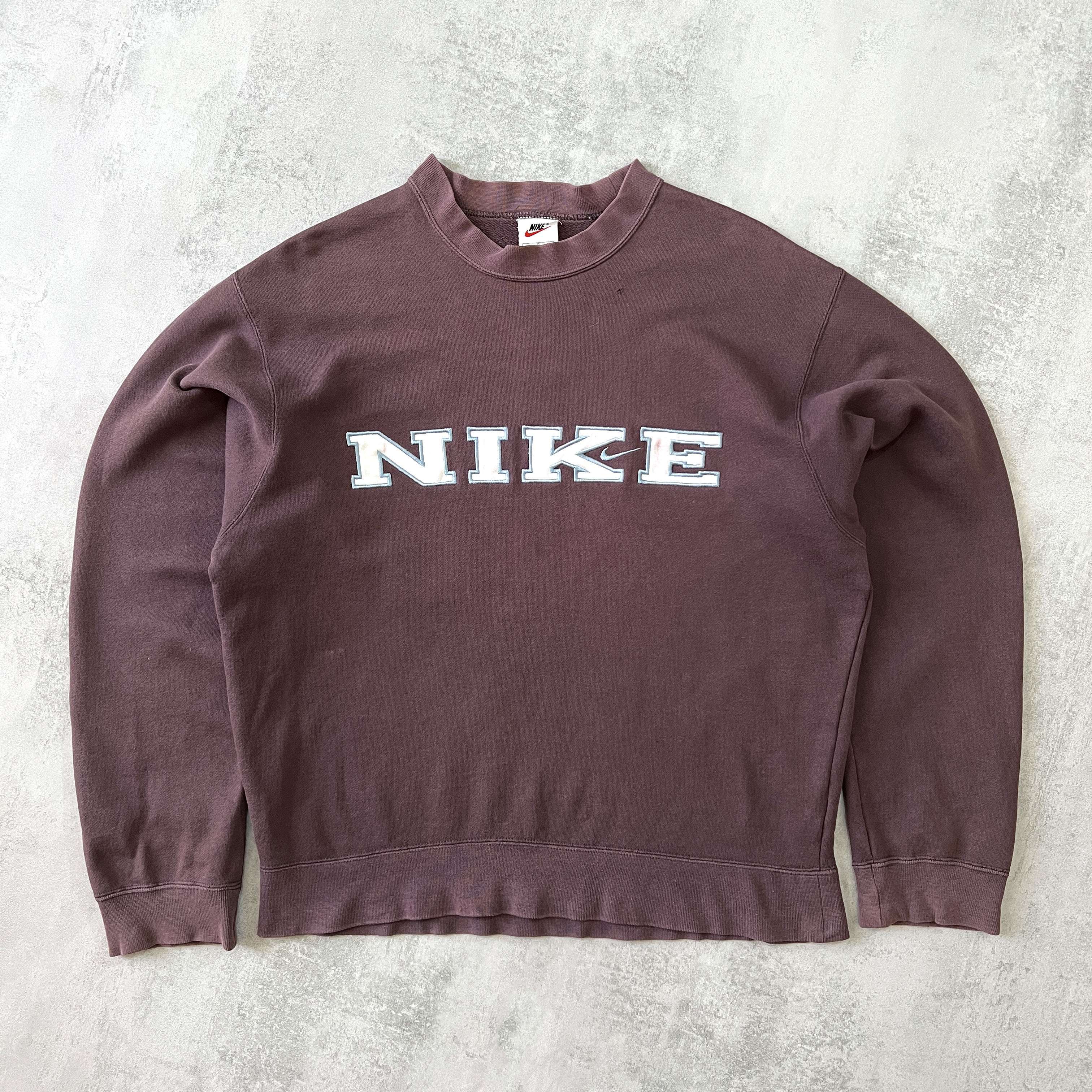 RARE 1990s heavyweight embroidered BROWN sweatshirt-OSI