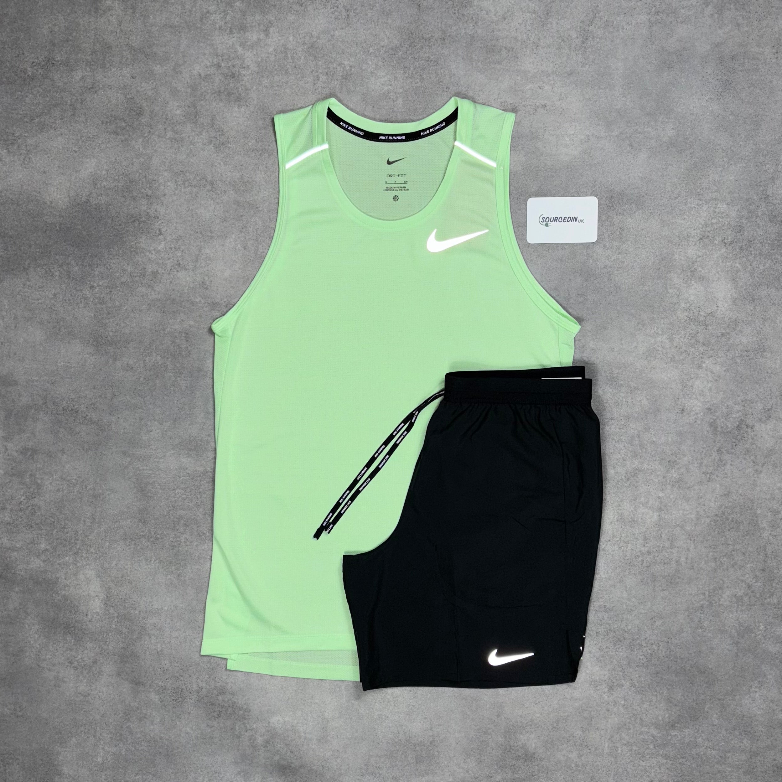 Miler Vest Vapour Green & Grey/Black Flex Stride Short Set-OSI