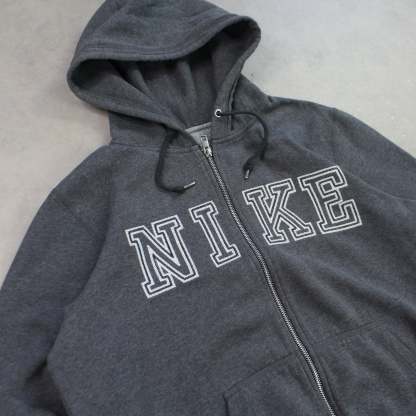 RARE 2000s  Zip Up Hoodie Grey-OSI