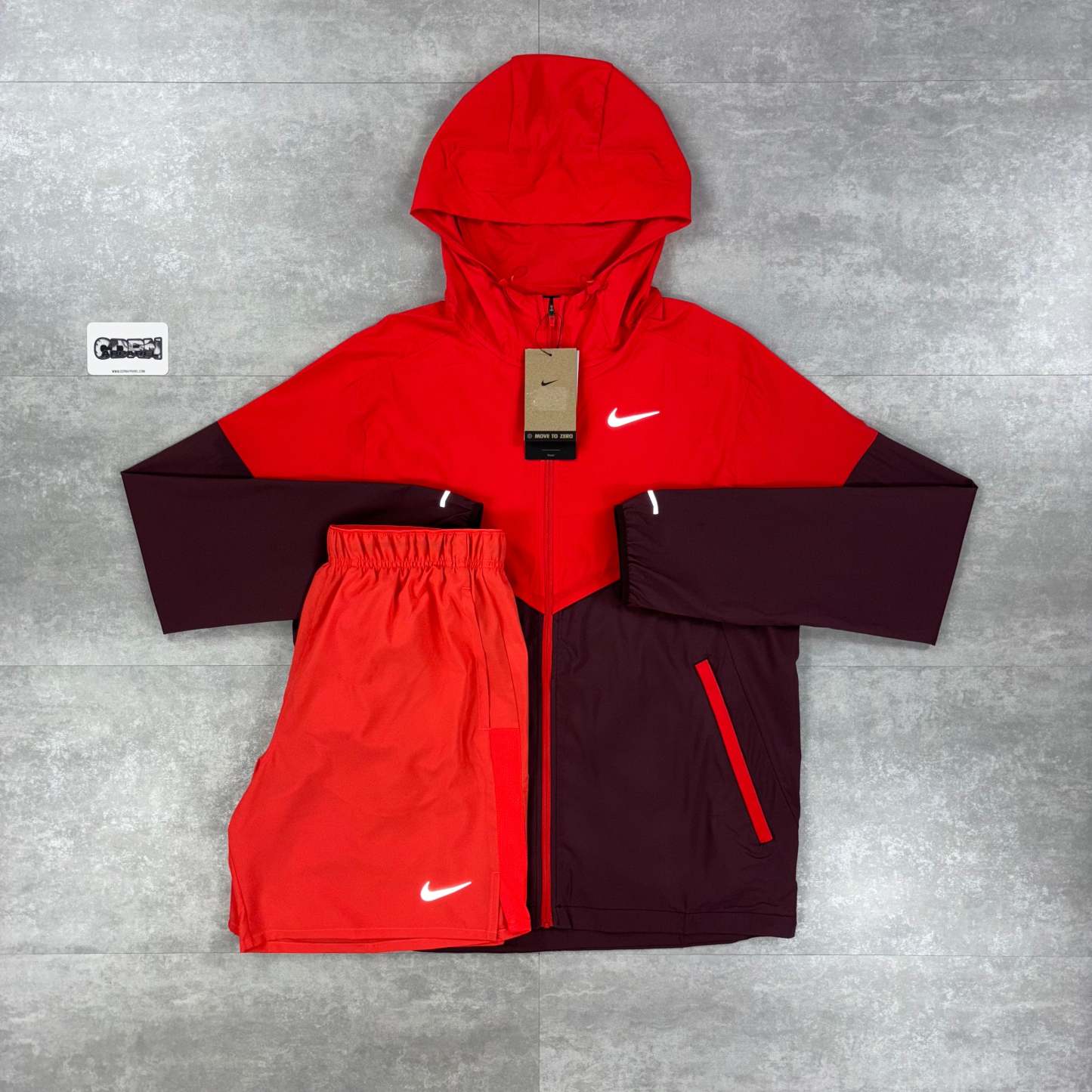 Light Crimson UV Windbreaker & Light Crimson Shorts Set-OSI