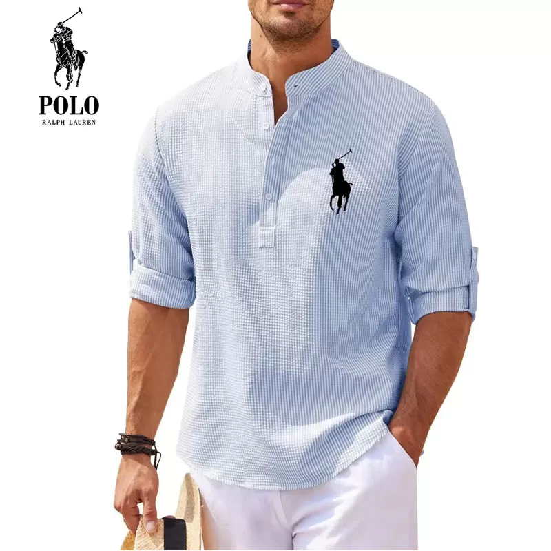 Men's Casual Collar Fashion Striped Shirts-OSI