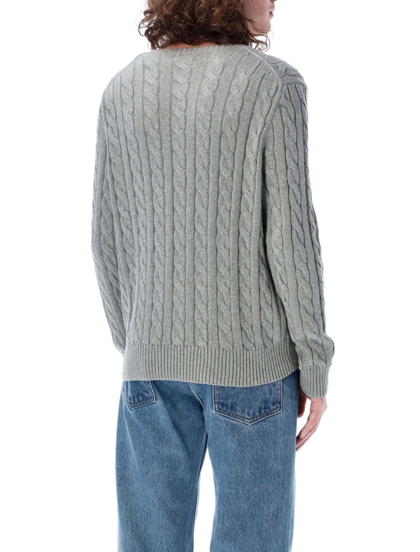 POLO  Men's Cable Knit Sweater - Long Sleeve Regular Fit-OSI